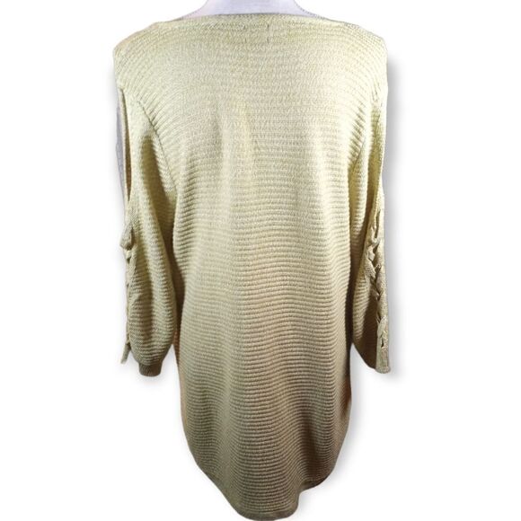 NY&CO. LIME GREEN SLIT SLEEVE SWEATER SZ.M EUC - Picture 5 of 8